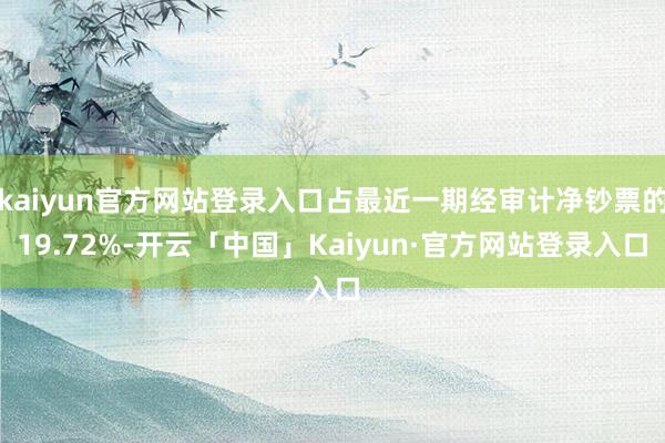 kaiyun官方网站登录入口占最近一期经审计净钞票的19.72%-开云「中国」Kaiyun·官方网站登录入口