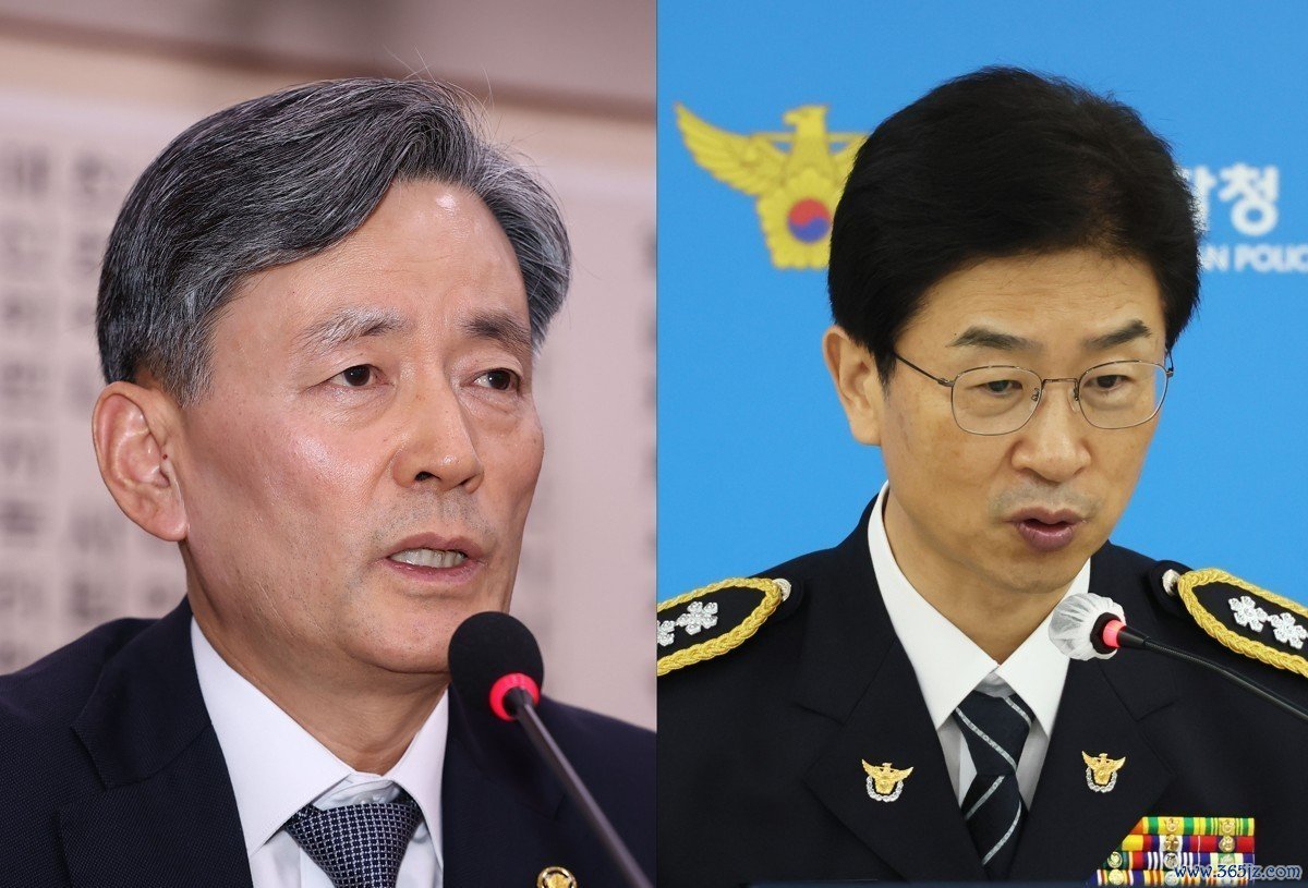△韩国观测厅厅长赵志浩(左)和首尔观测厅厅长金峰植(右)