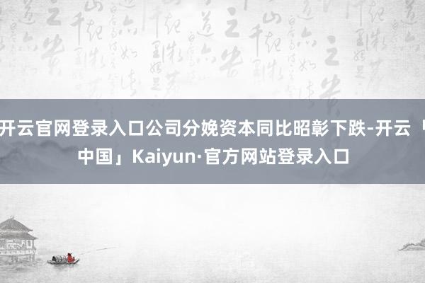 开云官网登录入口公司分娩资本同比昭彰下跌-开云「中国」Kai